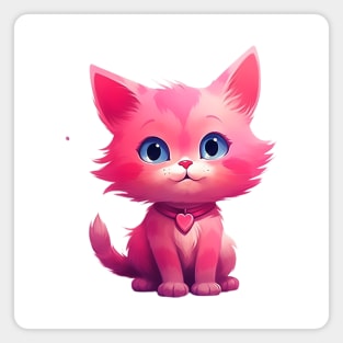 Cute Pink Kitten Magnet